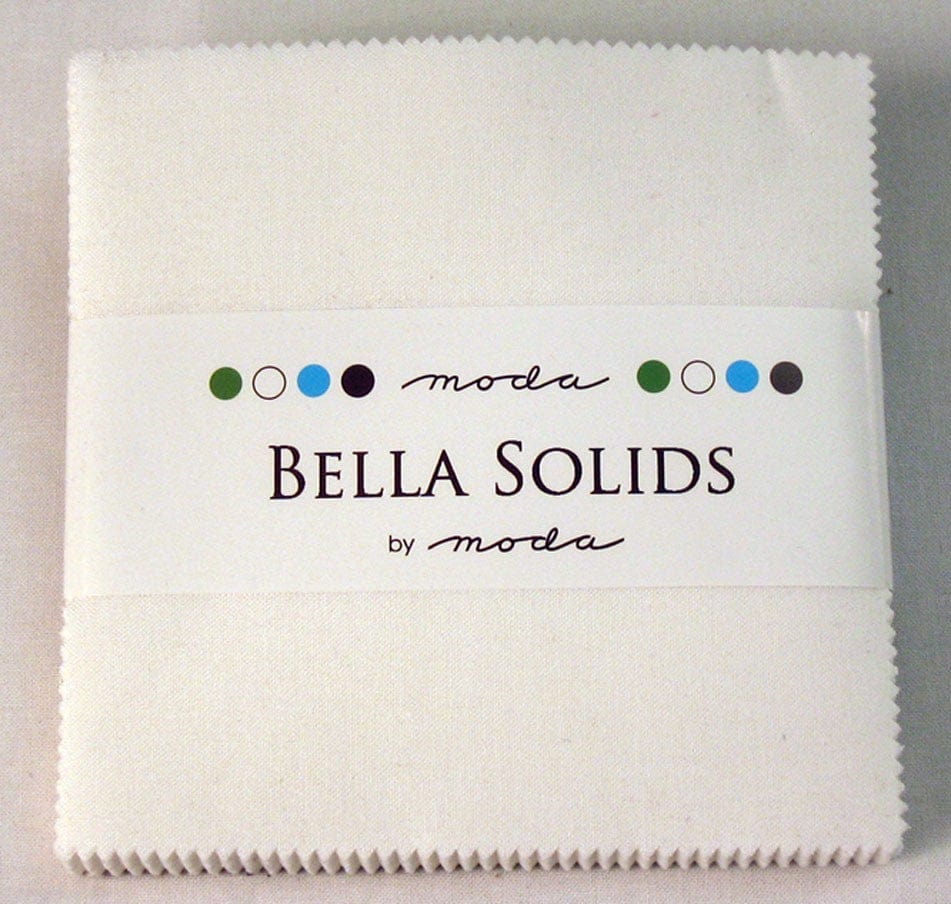 Moda Fabric Pre Cuts Moda Fabric Bella Solids Charm Pack White - The Sewing Studio