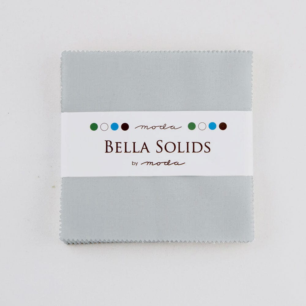 Moda Fabric Pre Cuts Moda Fabric Bella Solids Charm Pack Zen Grey - The Sewing Studio