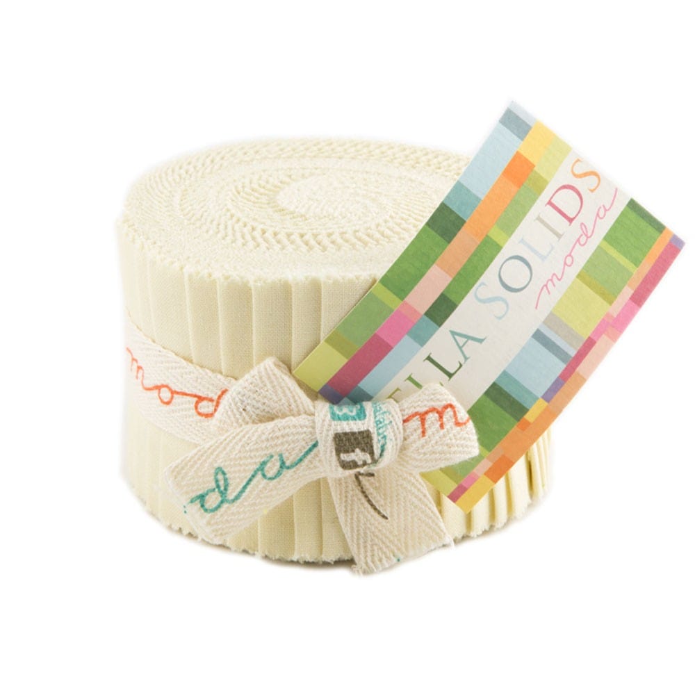 Moda Fabric Pre Cuts Moda Fabric Bella Solids Junior Jelly Roll Fig Tree - The Sewing Studio