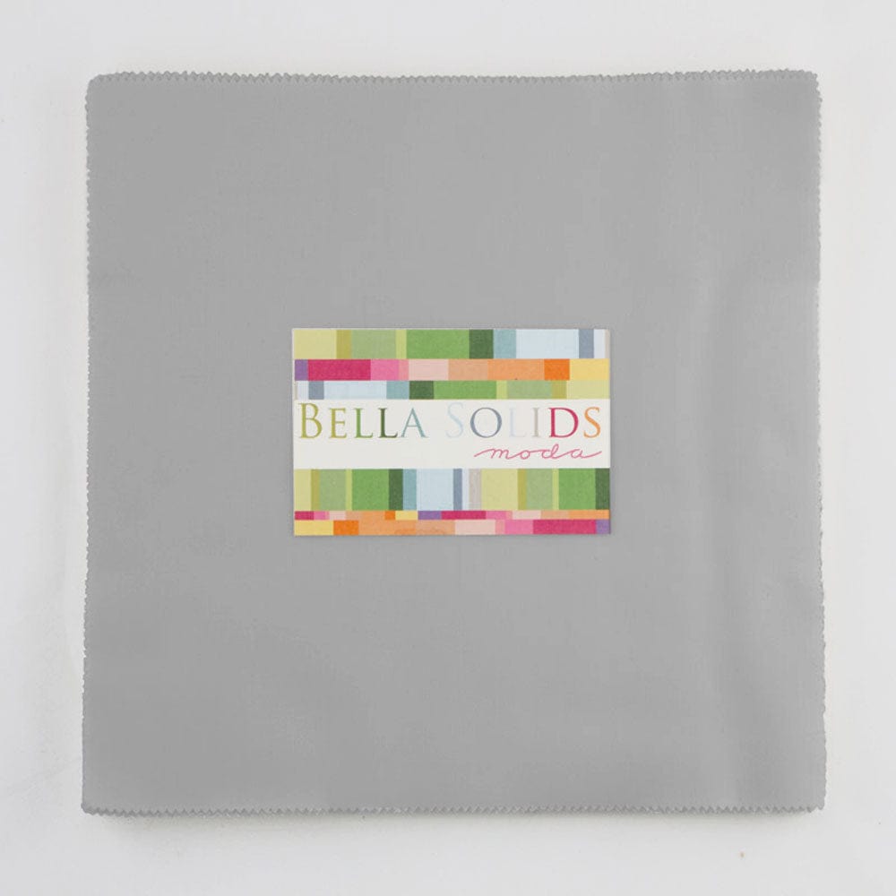 Moda Fabric Pre Cuts Moda Fabric Bella Solids Junior Layer Cake Silver - The Sewing Studio