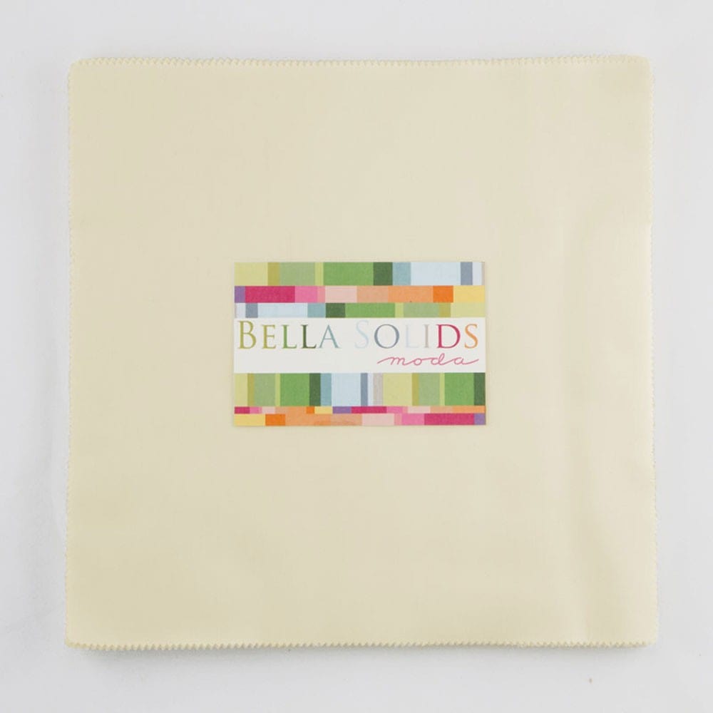 Moda Fabric Pre Cuts Moda Fabric Bella Solids Junior Layer Cake Snow - The Sewing Studio