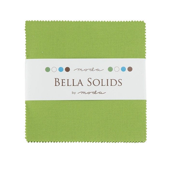 Moda Fabric Pre Cuts Moda Fabric Charm Pack Bella Solids Fresh Green - The Sewing Studio