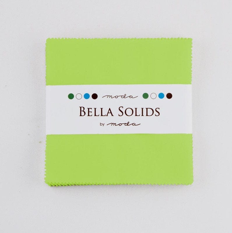 Moda Fabric Pre Cuts Moda Fabric Charm Pack Bella Solids Lime - The Sewing Studio