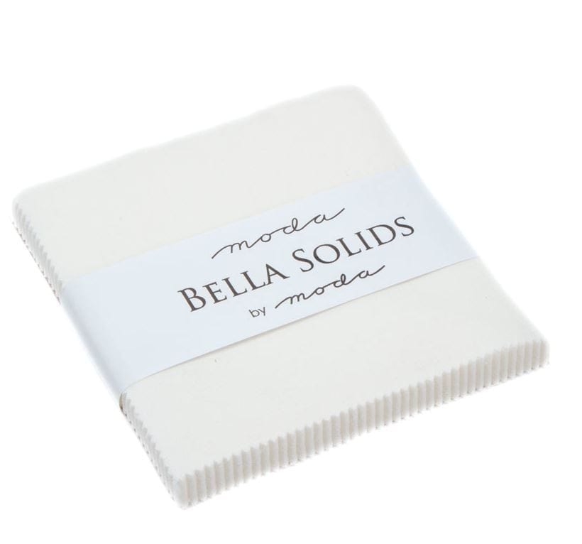 Moda Fabric Pre Cuts Moda Fabric Charm Pack Bella Solids Off White - The Sewing Studio