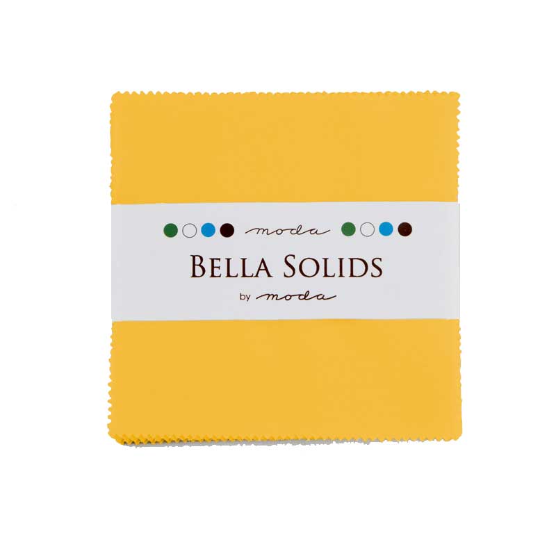Moda Fabric Pre Cuts Moda Fabric Charm Pack Bella Solids Yellow - The Sewing Studio
