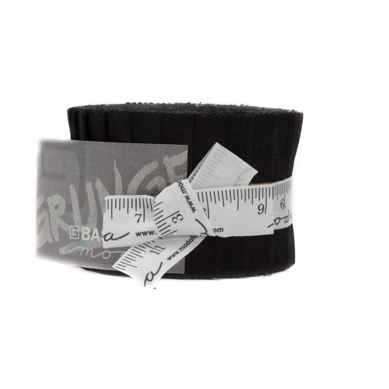 Moda Fabric Pre Cuts Moda Fabric Grunge Junior Jelly Roll Onyx - The Sewing Studio