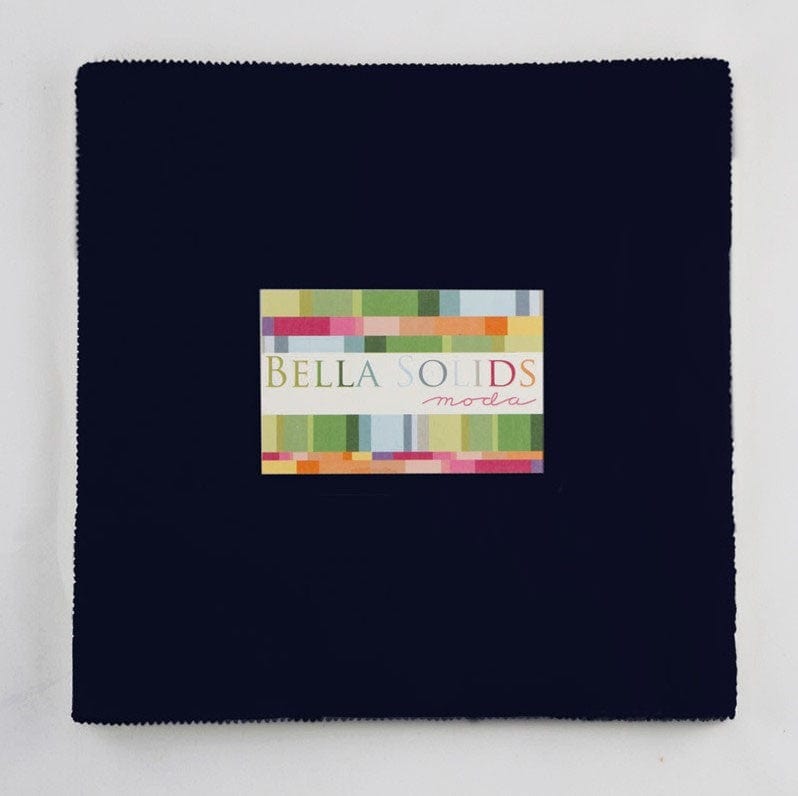Moda Fabric Pre Cuts Moda Fabric Junior Layer Cake Bella Solids Navy - The Sewing Studio