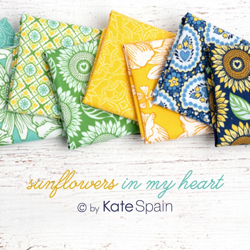 Multi-coloured Floral Moda Fabric Pre Cuts Moda Sunflowers In My Heart Jelly Roll 27320JR - The Sewing Studio
