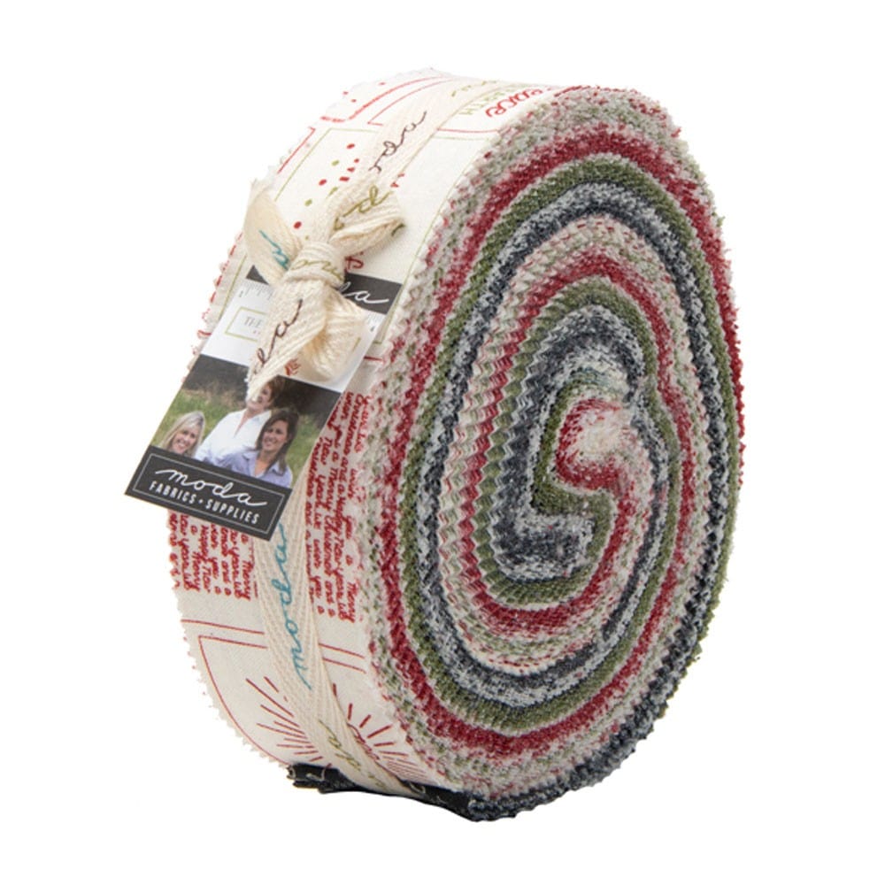Moda Fabric Pre Cuts Moda The Christmas Card Honey Bun - The Sewing Studio