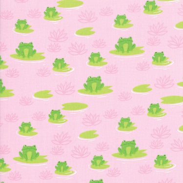 Moda Fabric Sunday Picnic Frogs Pink