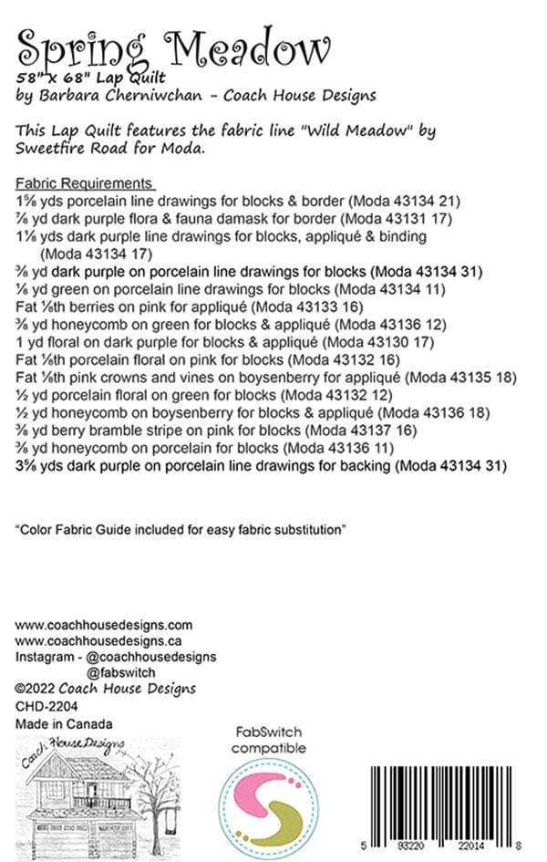 Moda Patterns Spring Meadow Lap Quilt Pattern - The Sewing Studio