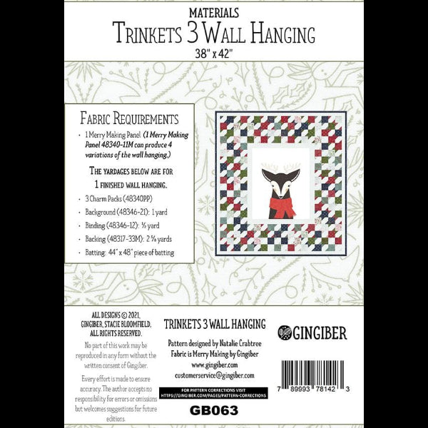 Moda Patterns Trinkets 3 Wall Hanging Pattern - The Sewing Studio