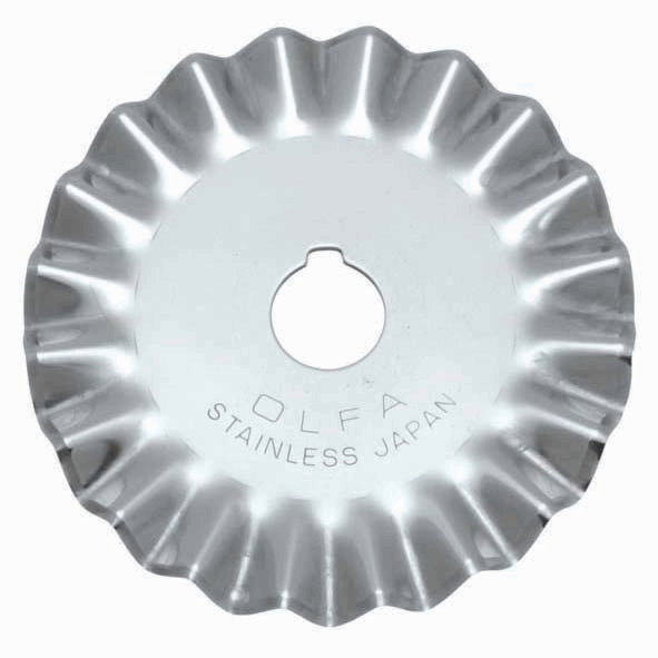 Olfa Rotary Cutters 45mm Olfa replacement rotary cutter blade: Pinking - The Sewing Studio