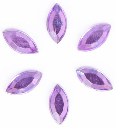 Acrylic Stones: Glue-On: Oval: 4 x 8mm: Lilac: Pack of 30