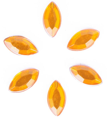 Acrylic Stones: Glue-On: Oval: 4 x 8mm: Gold: Pack of 30