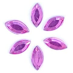 Acrylic Stones: Glue-On: Oval: 4 x 8mm: Cerise: Pack of 30