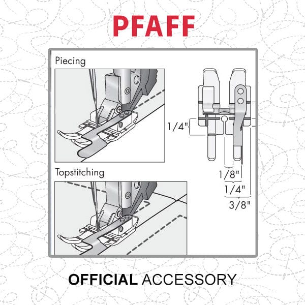Pfaff Sewing Machine Accessories Pfaff Clear 1/4 Inch Right Guide Foot For Idt System 820881096 - The Sewing Studio