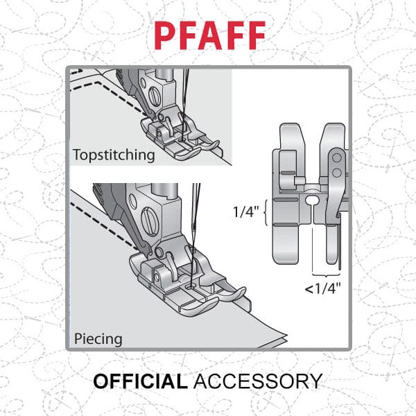 Pfaff Sewing Machine Accessories Pfaff Perfect 1/4 Inch Foot With Guide For Idt System 821063096 - The Sewing Studio