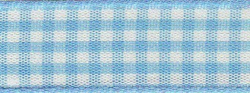 Gingham Ribbon: 10mm: Sky