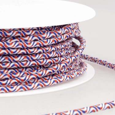 Elastic Cord 3mm Wide, Red, White and Blue