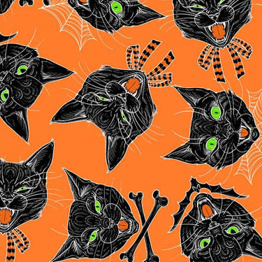 Scaredy Cat Fabric Scaredy Cats Orange PWRH029