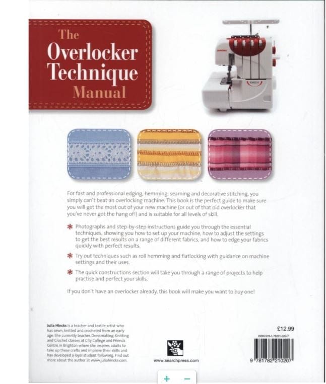 Search Press Books The Overlocker Technique Manual: The Complete Guide to Serging and Decorative Stitching  - The Sewing Studio