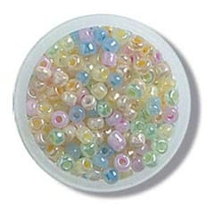 Beads: Seed: Multi-coloured Pastel: 8g in a pack
