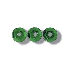 Sequins: Cup: 5mm: Green: Pack of 500