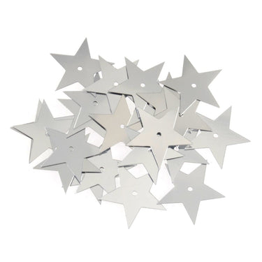Sequins: Stars: 30mm: Silver: Pack of 23
