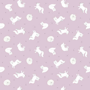 Lewis and Irene Fabric Small Things Polar Animals Artic Fox Winter Pink