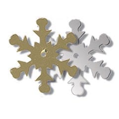 Sequins: Snowflake: 24mm: Multi-coloured: Pack of 18