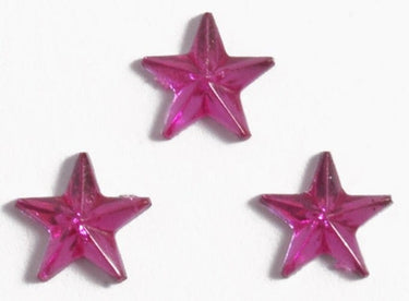 Acrylic Stones: Glue-On: Star: 6mm: Cerise: Pack of 35