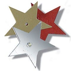 Sequins: Stars: 30mm: Multi-coloured: Pack of 23