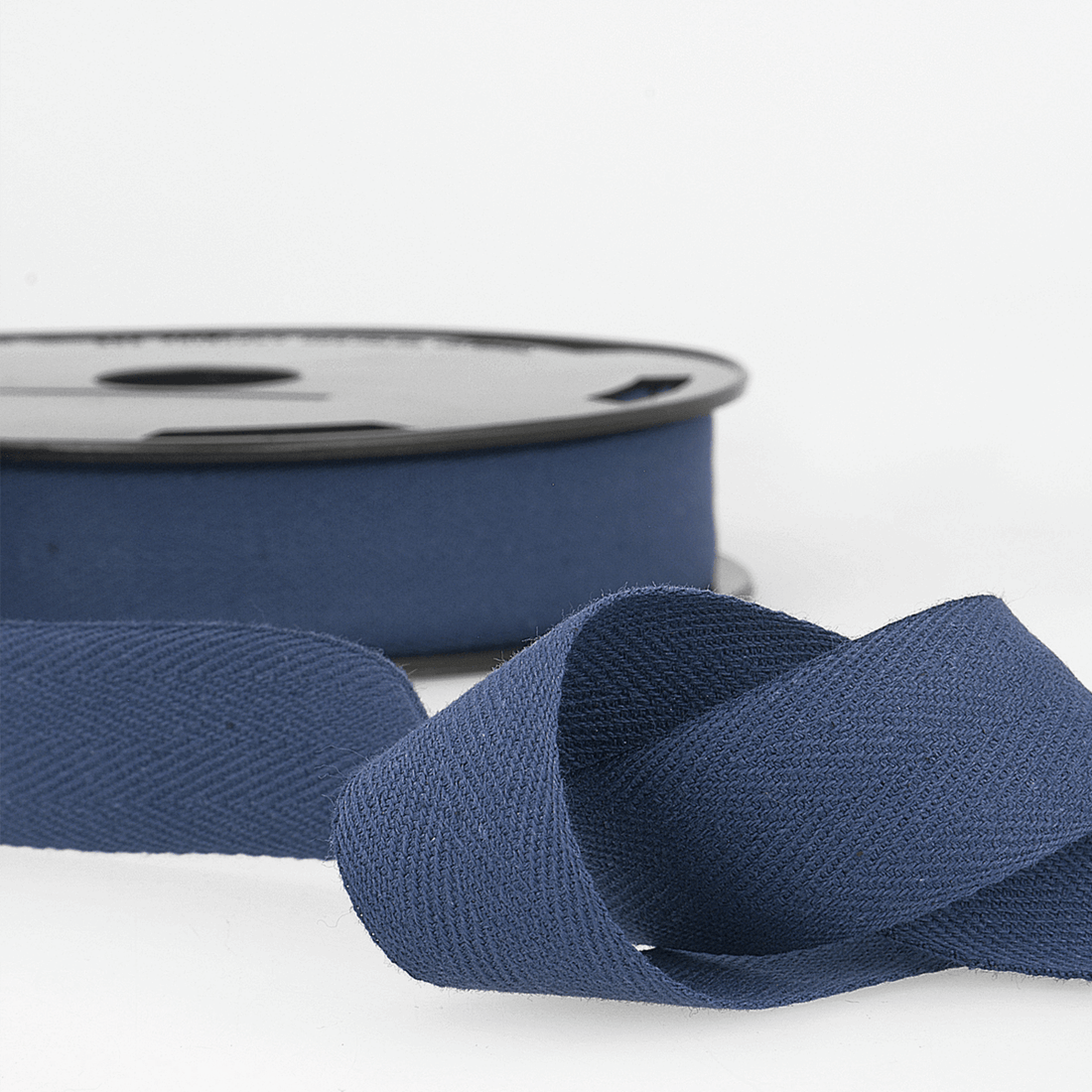 Stephanoise Tape Twill Tape Cotton 25mm: Wide Navy Blue Price Per Metre - The Sewing Studio