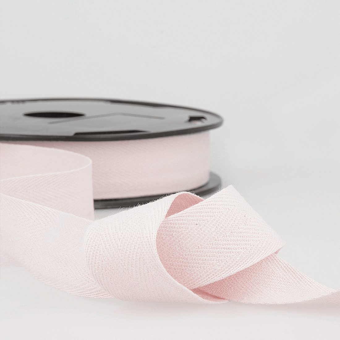 Stephanoise Tape Twill Tape Cotton 25mm wide: Pale Pink: Price Per Metre - The Sewing Studio