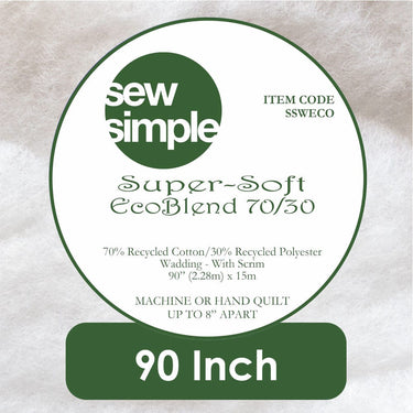 Super Soft Recycled Wadding 70/30% Cotton/Polyester 90 Inch Wide