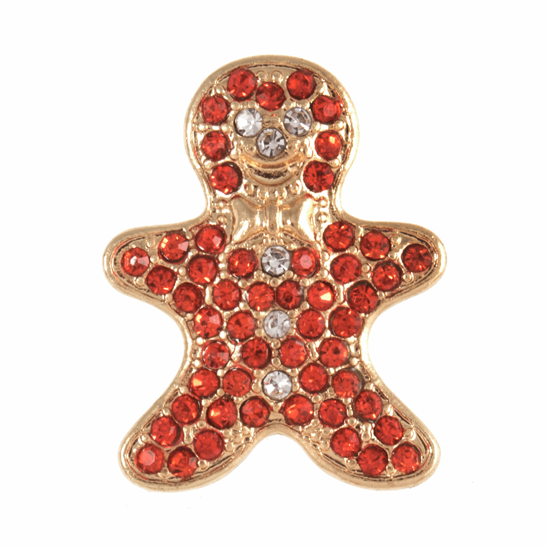 Trimits Buttons Christmas Button Diamante Gingerbread Man - The Sewing Studio
