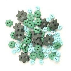 Trimits Buttons Mini Flower Craft Buttons: Green: 2.5g pack - The Sewing Studio