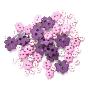 Trimits Buttons Mini Flower Craft Buttons: Lilac: 2.5g pack - The Sewing Studio