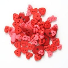 Trimits Buttons Mini Hearts Craft Buttons Red: 2.5g pack - The Sewing Studio