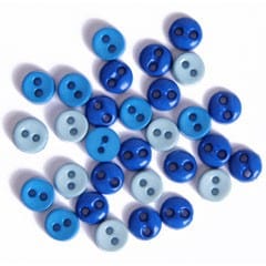 Trimits Buttons Mini Round Craft Buttons Blue: 2g pack - The Sewing Studio