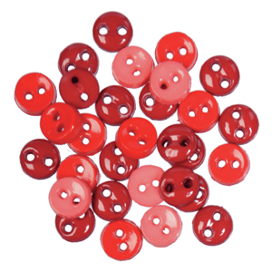 Trimits Buttons Mini Round Craft Buttons Red: 2g pack - The Sewing Studio