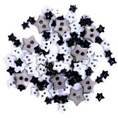 Trimits Buttons Mini Star Craft Buttons Black: 2.5g pack - The Sewing Studio