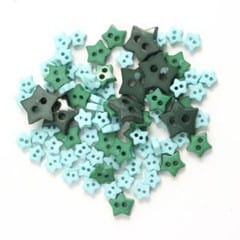 Trimits Buttons Mini Star Craft Buttons Green: 2.5g pack - The Sewing Studio
