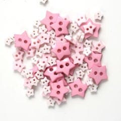 Trimits Buttons Mini Star Craft Buttons Pink: 2.5g pack - The Sewing Studio
