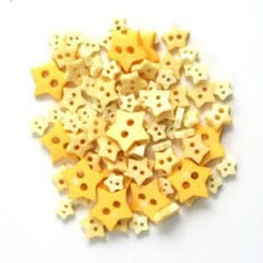 Trimits Buttons Mini Star Craft Buttons Yellow: 2.5g pack - The Sewing Studio