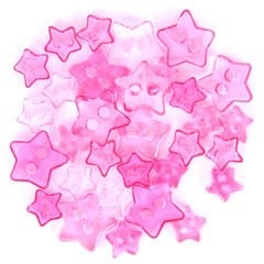 Trimits Buttons Mini Stars Craft Buttons Transparent Pink: 1.5g Pack - The Sewing Studio