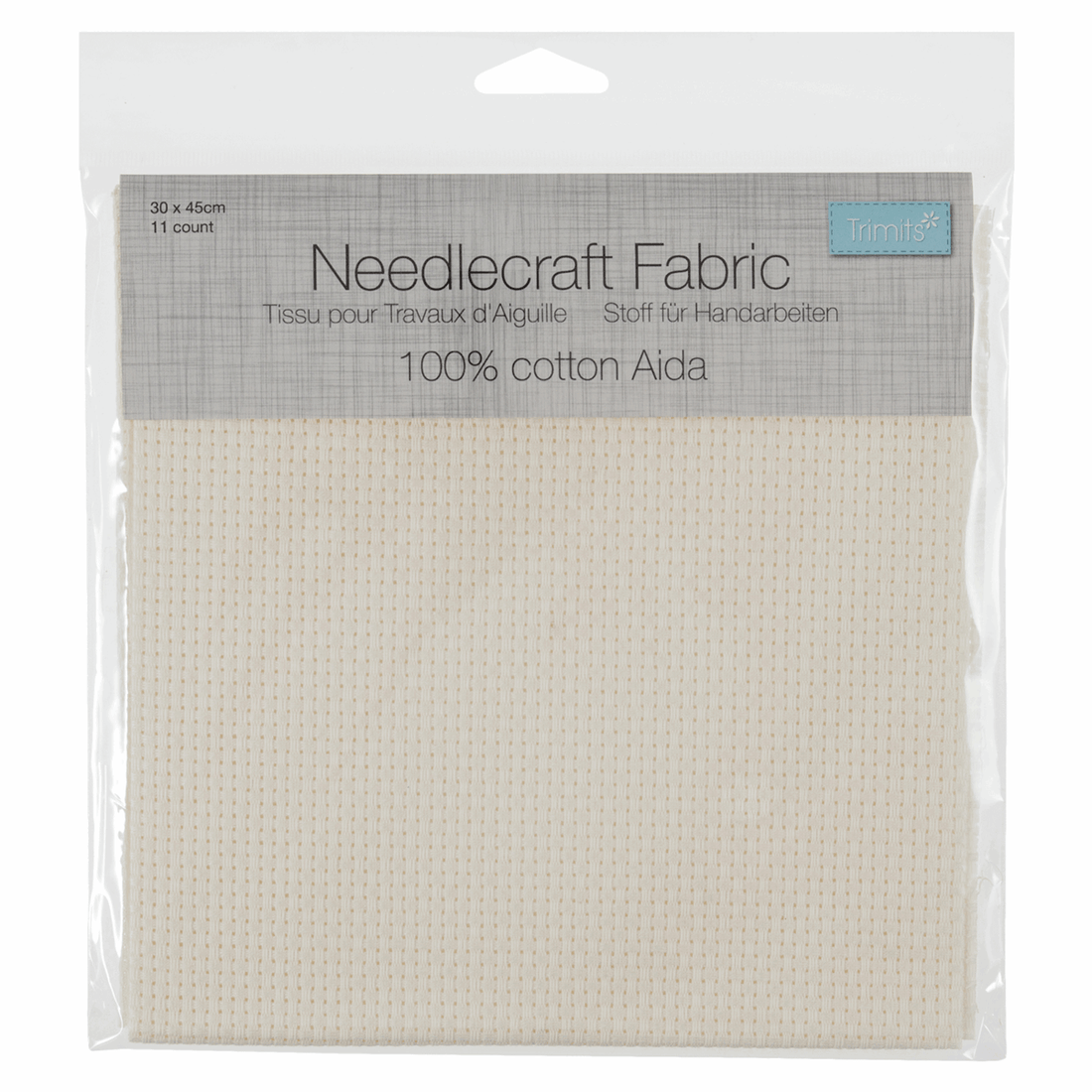 Trimits Embroidery Accessories Aida Needlecraft Fabric 11 Count 30cm x 45cm Cream - The Sewing Studio