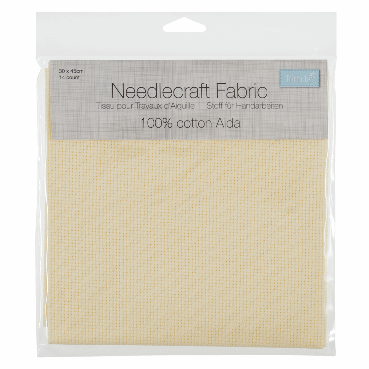 Trimits Embroidery Accessories Aida Needlecraft Fabric 14 Count 30cm x 45cm Cream  - The Sewing Studio