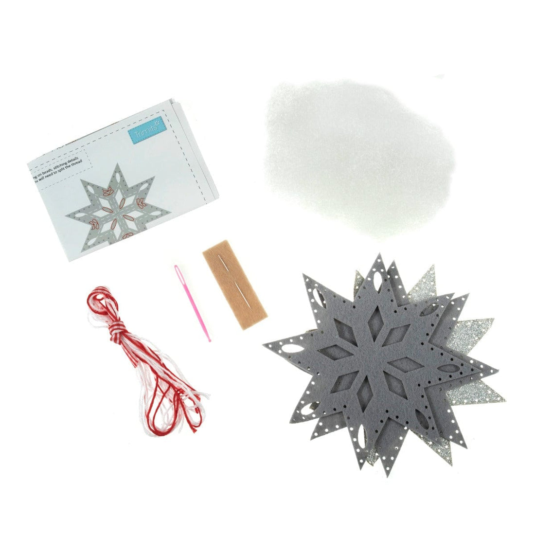Trimits Felting Kits Felt Decoration Kit Christmas Nordic Snowflake - The Sewing Studio